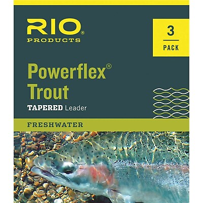 #ad RIO Powerflex Trout Fly Leader 3pk 7.5ft 9ft 12ft All WTs Pls Read Description $12.31