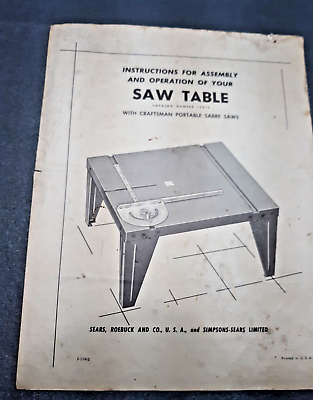 #ad #ad Sears Craftsman Manual Saw Table 17415 $9.99