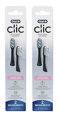 #ad #ad 2 Oral B Clic Toothbrush Sensitive Clean Replacement Brush Heads Black 2 Count $16.99
