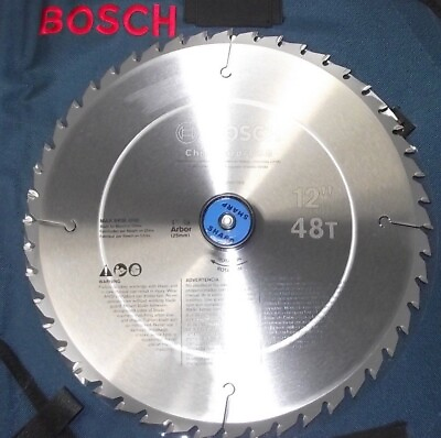 #ad Bosch 12quot; X 48 Tooth TCG Carbide Woodworking Saw Blade PRO1248CHB $25.00