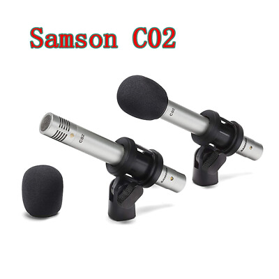 #ad Samson C02 Pencil Condenser Mic Overhead Drum Microphone Pair $62.80