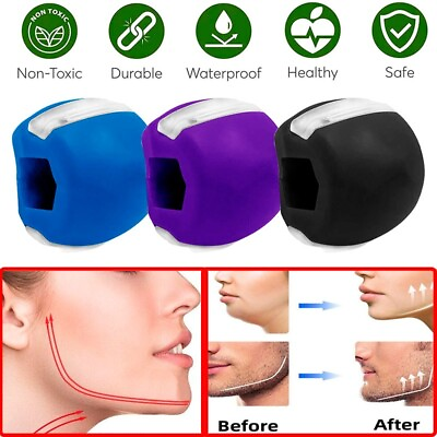 #ad 3PCS Jawline Exerciser Mouth Exercise Fitness Ball Neck Face Jaw Trainer Toning $8.92