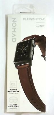 #ad Nomad Classic Leather Watch Strap for Apple Watch 38mm 40mm 41mm Brown $11.99