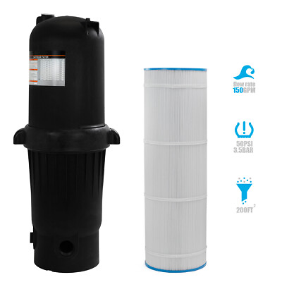 #ad XtremepowerUS 200 sq. ft. In Ground Easy Clean Pool Cartridge Filter with Tank $299.95