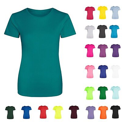 #ad Womens Polyester T Shirt Plain Cool Breathable Quick Dry Wicking Sports Top GBP 12.99