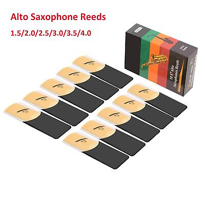 #ad 10pcs Alto 1.5 4.0 Reed Alto Eb 6 Size Reed Strength for Alto Parts $8.34