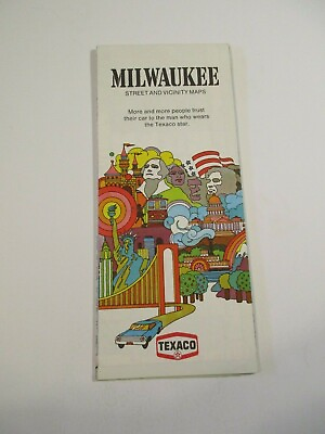Vintage 1971 Texaco Milwaukee Wisconsin Gas Station State Highway Road Map Box L #ad #ad $10.49