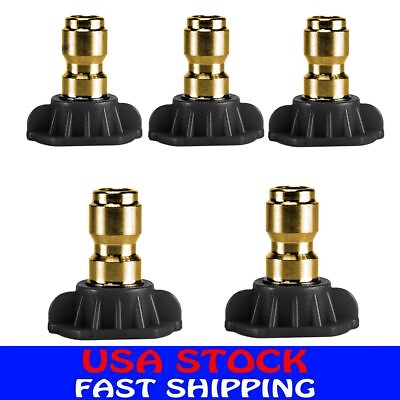 5 Power Pressure Washer Spray Nozzle Tips 1 4 Quick Connection Black for soap $8.99