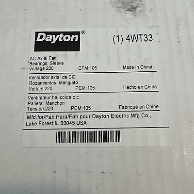 #ad Dayton 105 CFM AC AXIAL FAN 4WT33 240 220V aluminum frame cooling fan $31.49