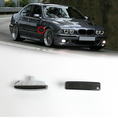 #ad Pair Smoke Fender LED Side Marker Lights for 97 03 BMW E39 525i 528i 530i 540i $14.88