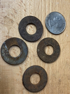 #ad 4 VINTAGE RECLAIMED Rusty Crusty FLAT WASHER 7 16quot; x 1 Restoration Repair $7.99
