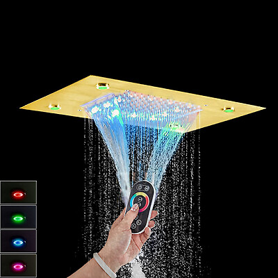#ad Suguword 20 X 14 Inch Rain Shower Head Square Overhead High Pressure Top Sprayer $114.99
