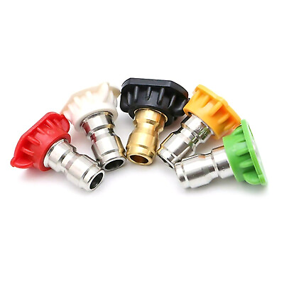 #ad 5Pcs 1 4quot;Quick Connect High Power Kit Pressure Washer Spray Nozzles Tips for car $6.33