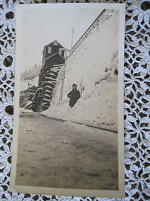 #ad Photo Photograh Bin w Snow Probably Idaho Ida Id Original Antique Sepia $5.97