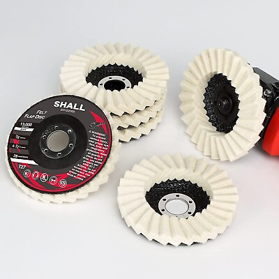 SHALL 4 1 2quot; Wool Polishing Discs Finishing Wheel Buffing Padsfor Angle Grinder #ad $16.12