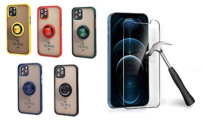 #ad TPU Case w Magnetic Ring Shockproof CaseTempered Glass for iPhone 12 Pro 6.1quot; $9.99