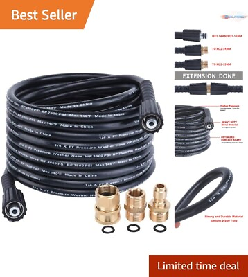 High Quality 25ft Pressure Washer Hose Premium Rubber M22 Connectors #ad $42.98