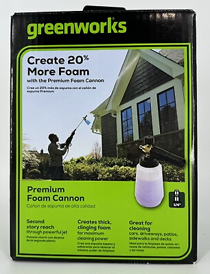 #ad Greenworks Pressure Washer Foam Cannon Spray Wash Cleaning Attachment Black 3300 $29.95