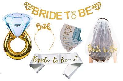 #ad BRIDE to be BACHELORETTE Party Kit BRIDAL DECORATIONS Banner Wedding Balloon $10.99