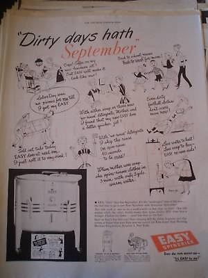 1950 EASY WASHER dirty days hath september Laundry Ad #ad #ad $9.99