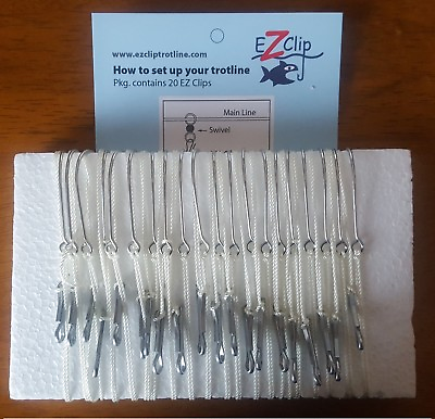 #ad EZ Clip Trotline Droplines 20 each Pre Made Replacement Ready to use $12.95