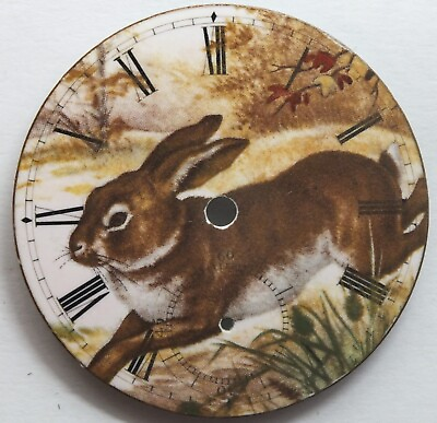#ad Waltham 18 Size Brown Cottontail Rabbit Color Pocket Watch Porcelain Dial LW532 $45.00