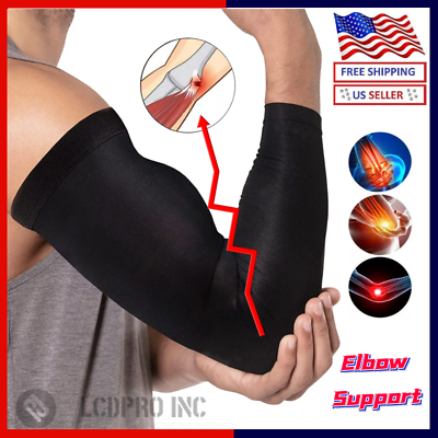 #ad Elbow Brace Compression Support Sleeve Arthritis Tendonitis Reduce Joint Pain US $5.63