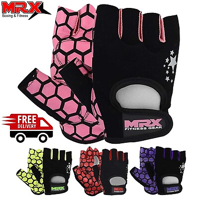 #ad Womens Weightlifting Gloves Gym Fitness Training Workout MRX Cycling Half Finger $8.49