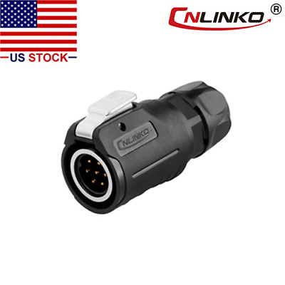 7 Pin M16 Size Power Circular Connector Male Plug Outdoor Waterproof IP67 #ad $12.73