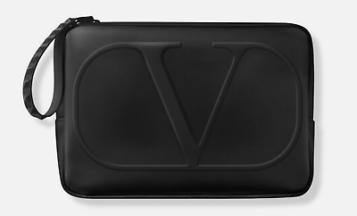Valentino Beauty Black Toiletry Bag with quot;Vquot; Logo and Studded Zipper #ad #ad $49.00