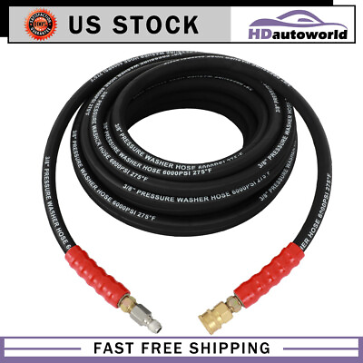 #ad High Quality 6000 PSI 3 8quot; Non Marking R2 Rating 50ft for Pressure Washer Hose $58.51