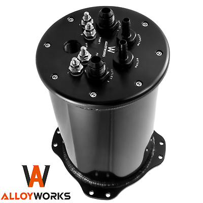 #ad Fuel Surge Tank 2.8L For Single or 2.6L Black For Dual 39 40mm Pumps 8AN Ports $159.00