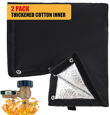 #ad 2 Packs Backflow Preventer Cover Insulated Pouch 13quot; x 12quot; Thickened Pressure Va $17.49