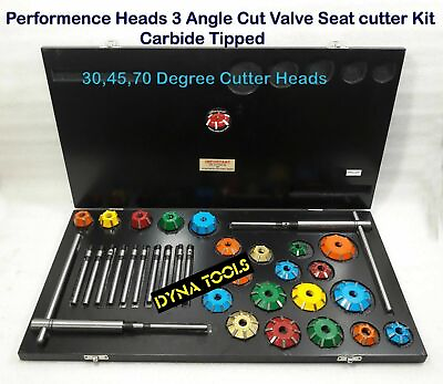 #ad 3 Angle Cut Valve Seat Cutter Set Carbide Tipped Performance Head Job $277.07