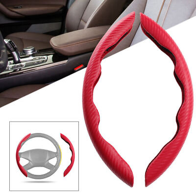 #ad #ad 2PCS For Honda Black Car Steering Wheel Booster Cover Accessories Carbon Fiber $10.59