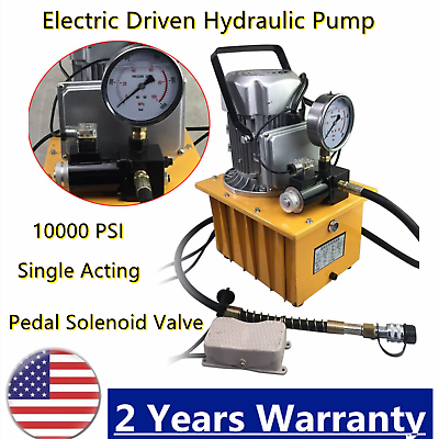 #ad Electric Hydraulic Pump Solenoid Single Acting 10K PSI for Hydraulic Equipments $304.24