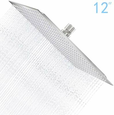 #ad XL 12quot; Rain Shower Head High Pressure High Flow Waterfall 304 Stainless Steel $22.02