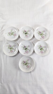 7 Antique 3inch Ch Field Haviland Limoges France Butter Pat Dishes Pink FLORAL #ad $65.00