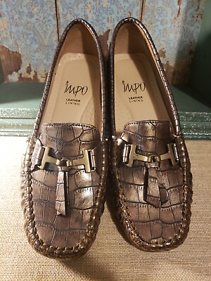 #ad #ad Impo Denise Womens Sz 8M Copper Brown Faux Leather Croc Tassel Loafers Flats $11.99