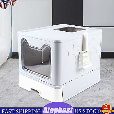 #ad Enclosed Extra Giant Cat Litter Box Self Cleaning Kitty Toilet House with Filter $40.89
