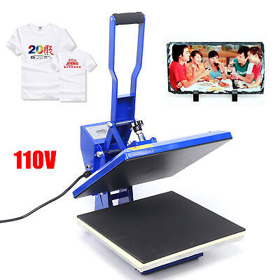 #ad 38*38cm Heat Transfer Machine High Pressure Blue Clothing Printer Heat Press $159.60