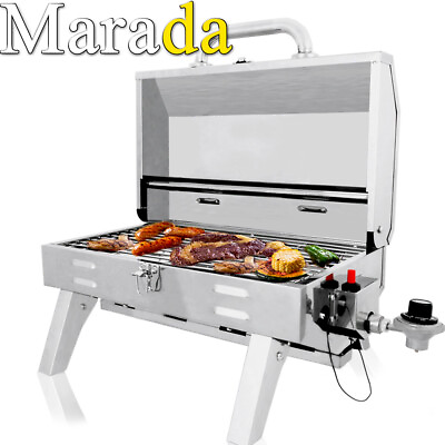 Marada Tabletop Propane Grill Stainless Steel Professional Gas Grill 20000 BTU $89.99