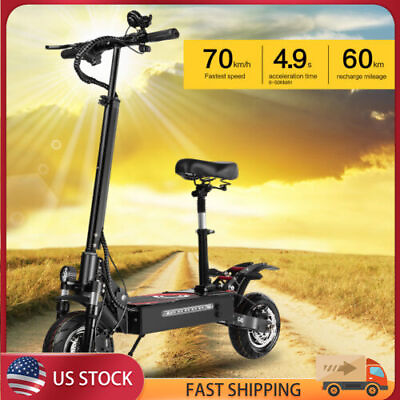 #ad Q7 Pro Dual Motor 3200W 52V 19AH Electric Scooter Adult 70KM Hour With Seat nndf $759.99