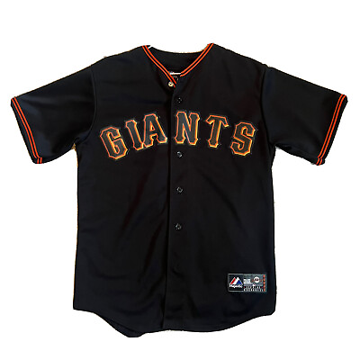 #ad Majestic Men#x27;s Black San Francisco Giants Baseball MLB Alternate Jersey Med $74.99