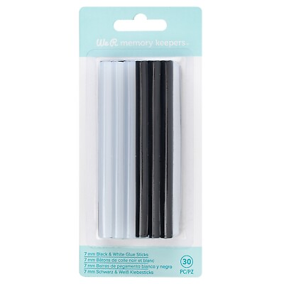 #ad We R Memory Keepers Creative Flow Hot Glue Sticks 30 Pkg Black And White $11.16