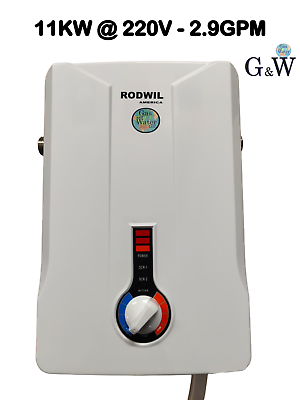 #ad New Electric Tankless Water Heater 2.9 GPM 11KW @220V RODWIL AMERICA $139.99