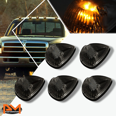 #ad 5Pcs Cab Roof Running Light Smoked Housing Yellow LED For 94 98 Dodge Ram Truck $30.89