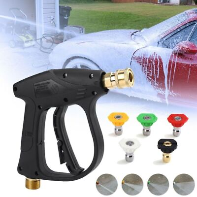 #ad 1 4quot; High Pressure Washer Gun 4000 PSI Car Wash Foam Spray Short Wand w Nozzle $22.99