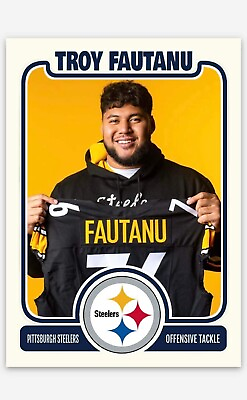 #ad Troy Fautanu Pittsburgh Steelers ACEO Custom Football Card 2024 NFL Draft $9.49