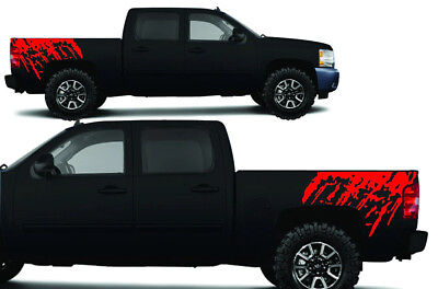 #ad Graphics Mud Splash Car Sticker Kit For CHEVY SILVERADO 2008 2013 Bed Side Decal $76.99
